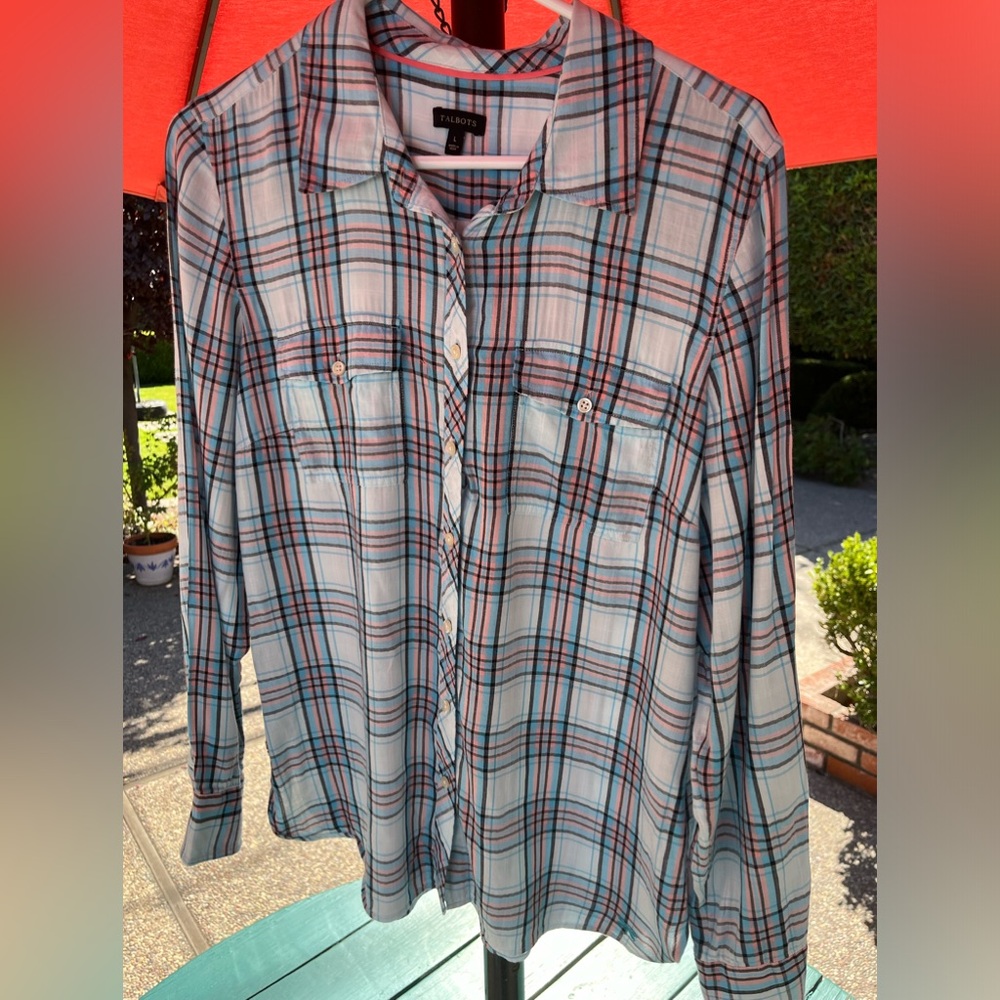 Talbot's Plaid Blouse